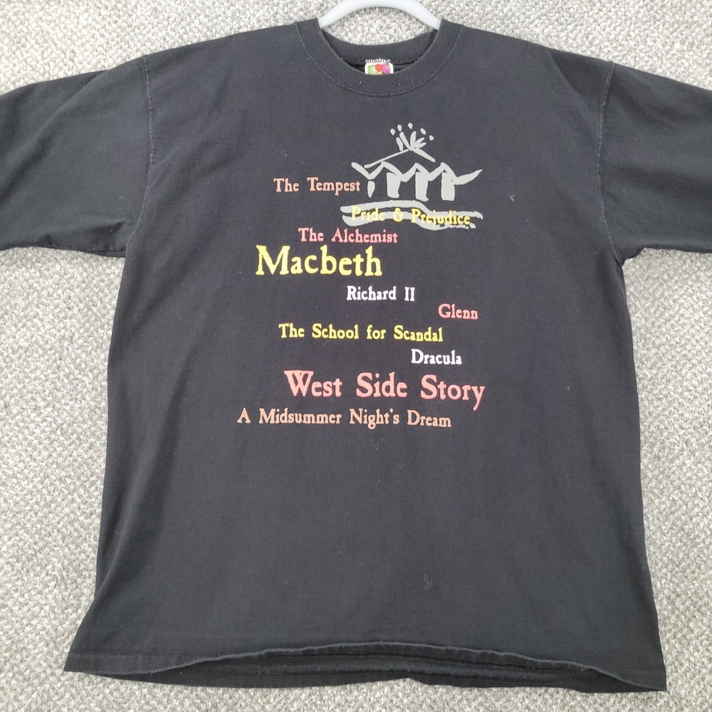 Vintage T-Shirt Black XL Theater Shakespeare Macbeth West Side Story Broadway